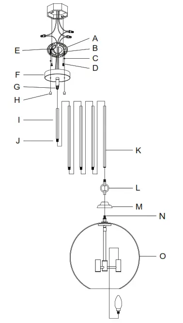HUNTER 19556 High Oaks 3 Light - Fig