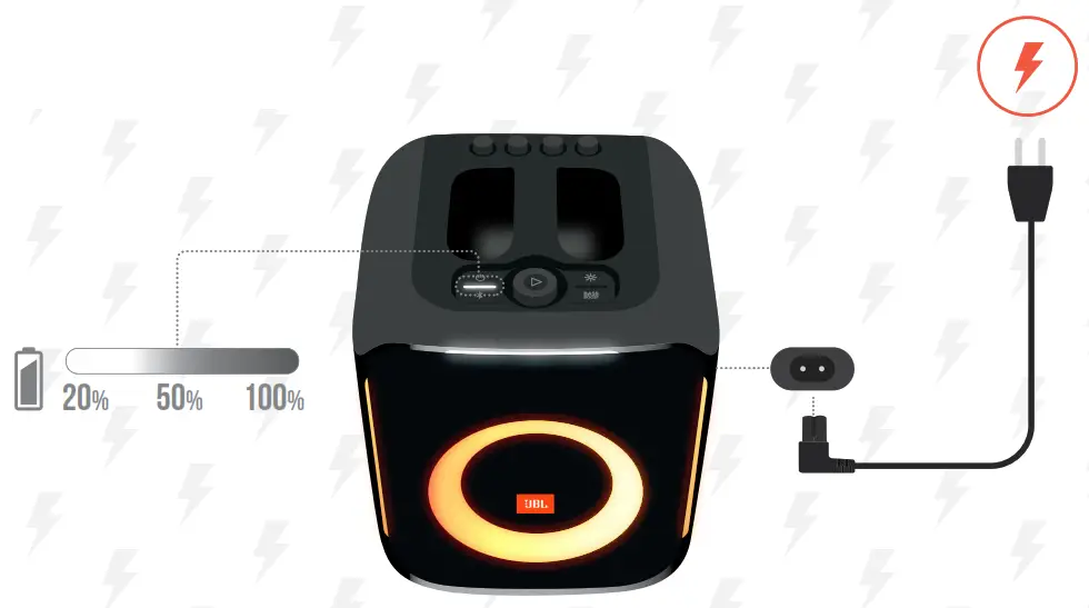 JBLPBENCOREESSAM PartyBox Encore Portable Party Speaker - Charging