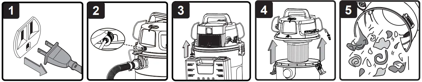 Vacmaster VK609PFR 0201 Wet Dry Shampoo Vacuum Cleaner - MAINTENANCE