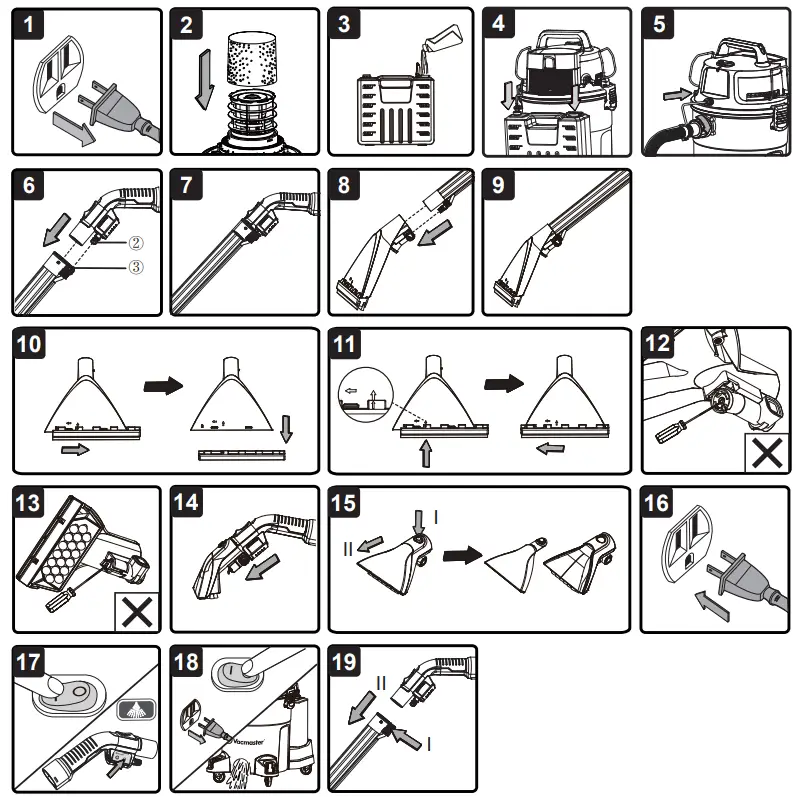 Vacmaster VK609PFR 0201 Wet Dry Shampoo Vacuum Cleaner - UPHOLSTERY CLEANING