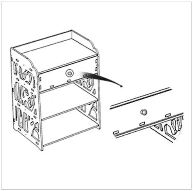 Outopee 941228127868 1 Drawer White Nightstand with Bottom Shelf - FIG 8