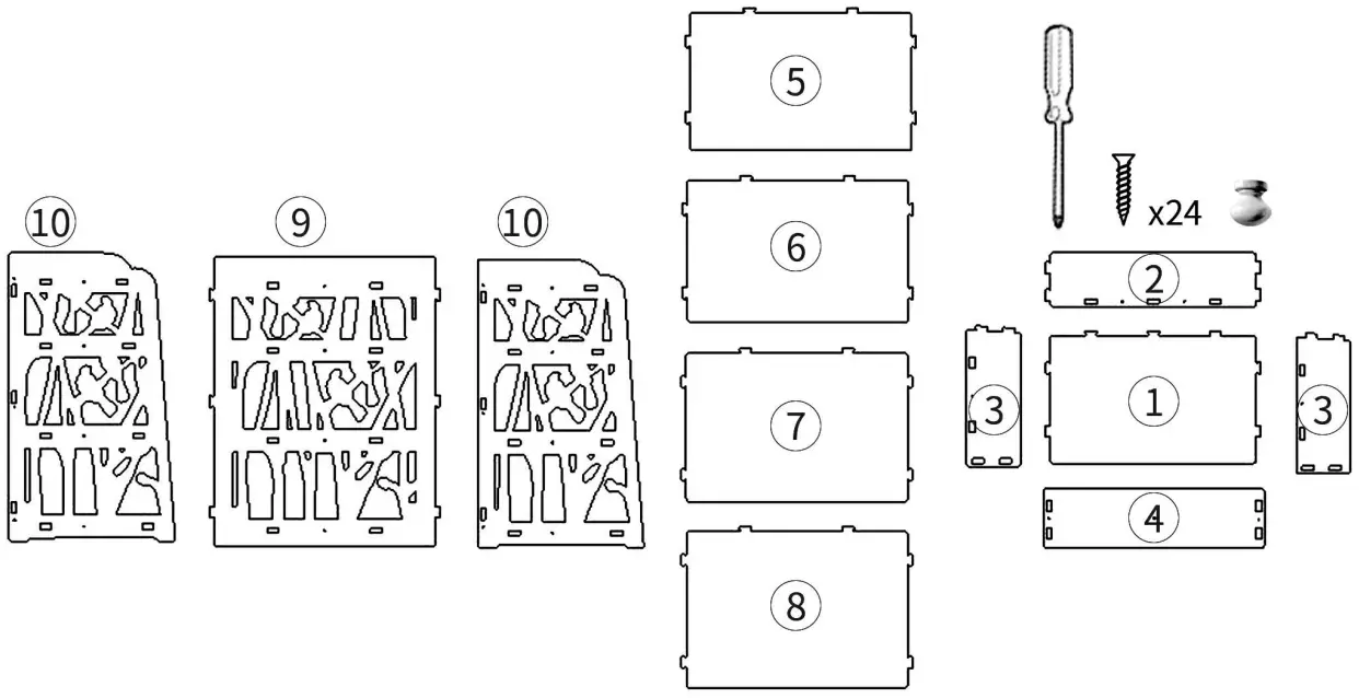 Outopee 941228127868 1 Drawer White Nightstand with Bottom Shelf