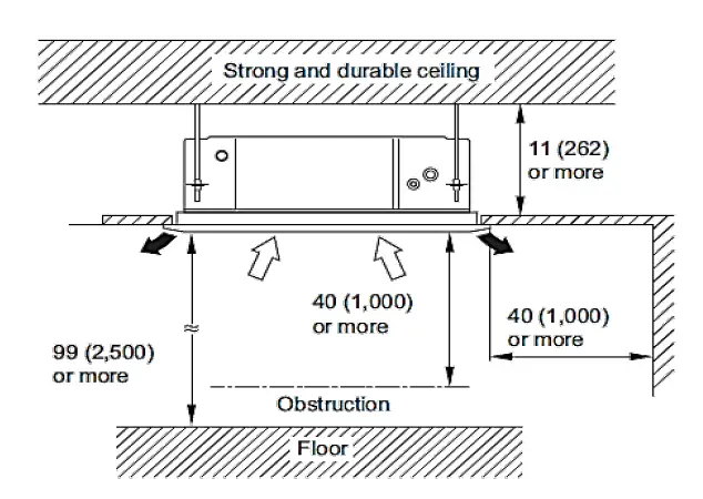 FUJITSU ACUH18LUAS1 18k BTU Compact Ceiling Cassette with Grille 2