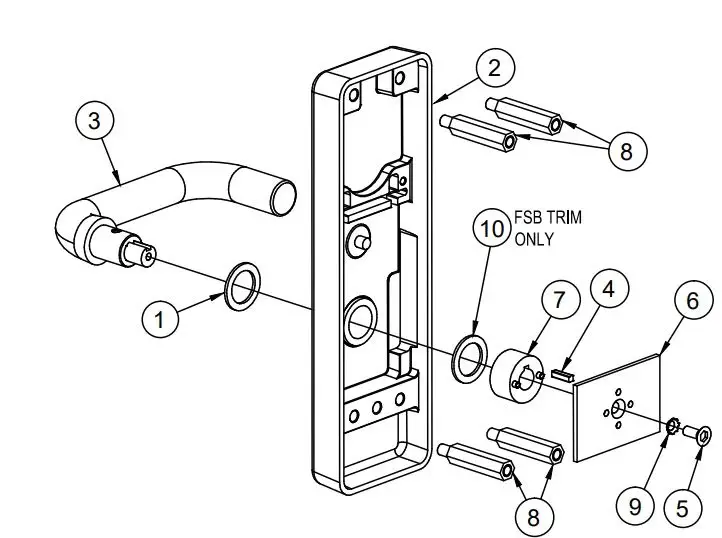 DETEX 101998 Outside Lever Pull Trim 3