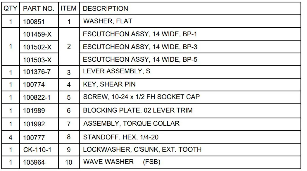 DETEX 101998 Outside Lever Pull Trim 4