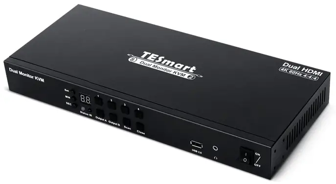 TESmart HKV0402A1U VGA.HDMI Dual Monitor KVM