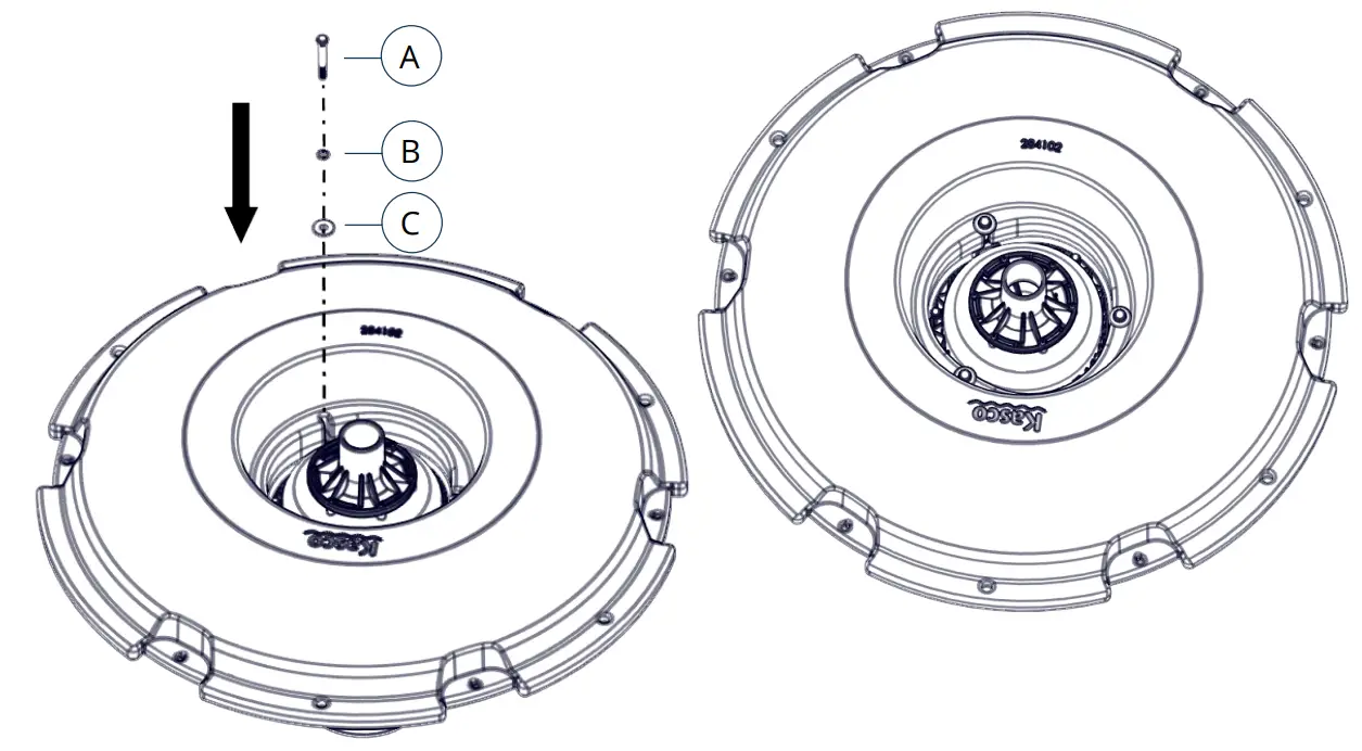 Kasco 51 J Series Decorative Pond Fountain - holes