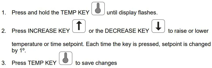 CARTER-HOFFMANN MC1W5H MC Series With Bottom Heat Owner's Manual - PROGRAM TEMPERATURE SETPOINT