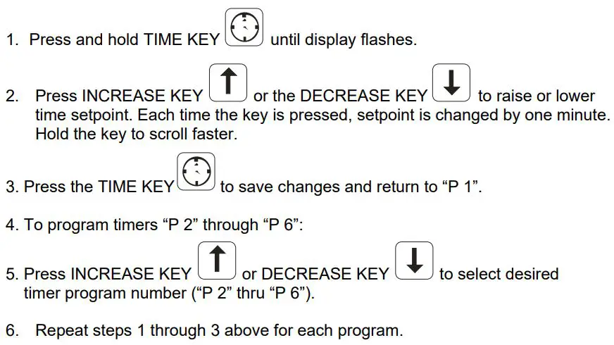 CARTER-HOFFMANN MC1W5H MC Series With Bottom Heat Owner's Manual - PROGRAM TIMERS