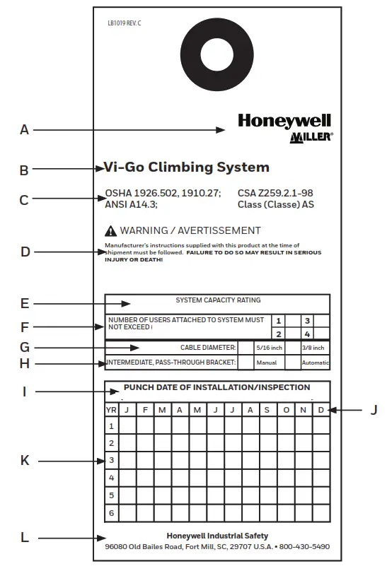 Honeywell Söll Vi Go Miller Vi Go™ Vertical Ladder Climbing Cable System- fig8