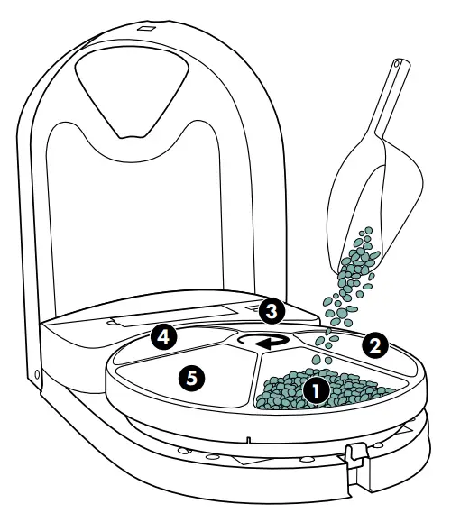 PetSafe B000GEWHNS 5 Meal Pet Feeder - clockwise