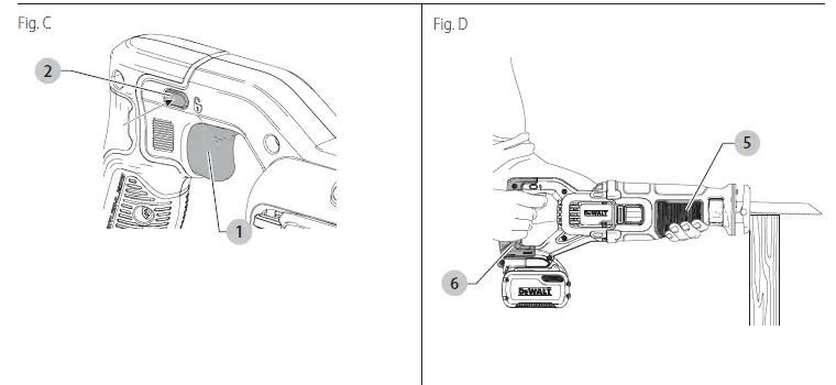 DEWALT DCS389 Cordless Reciprocating Sabre Saw 3