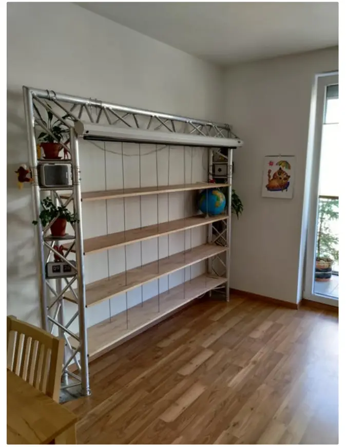 instructables Truss Frame Shelving Unit With Home Theater fig 11