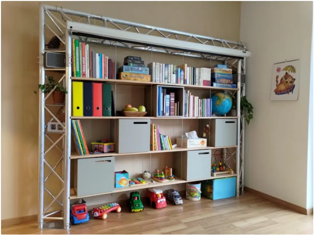 instructables Truss Frame Shelving Unit With Home Theater fig 2