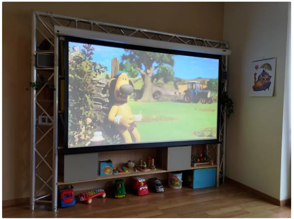 instructables Truss Frame Shelving Unit With Home Theater fig 20