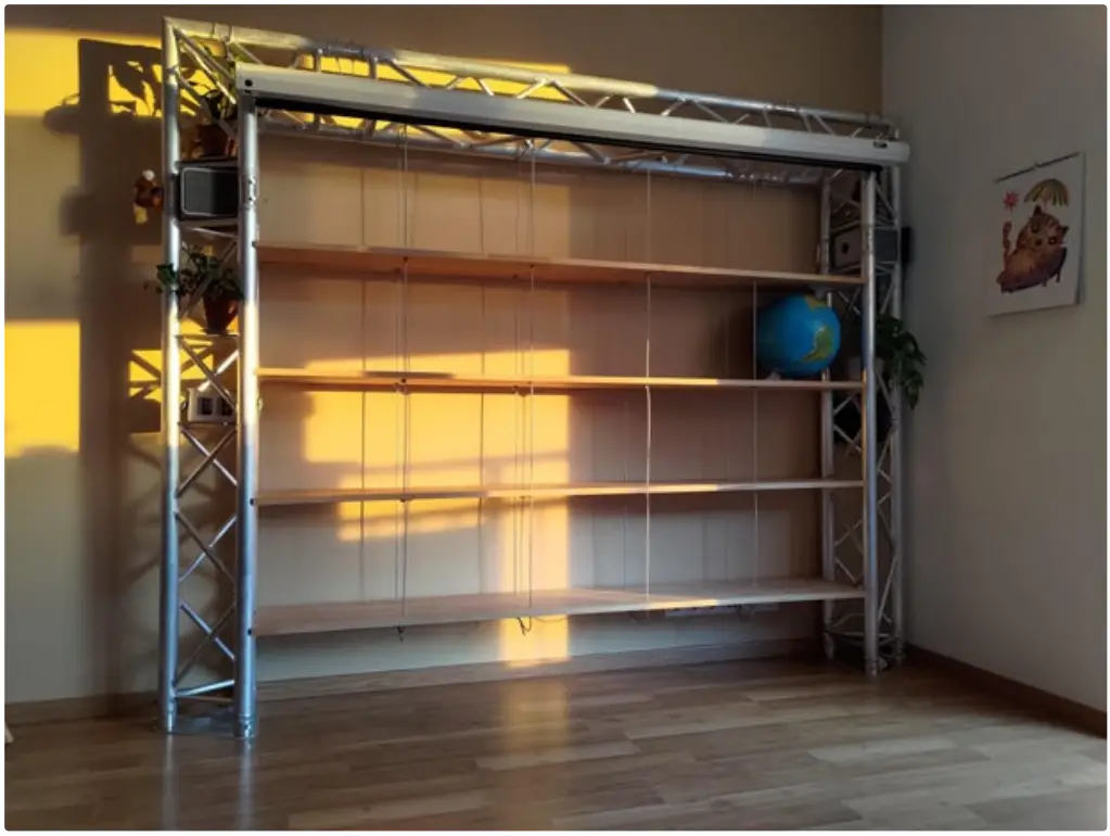 instructables Truss Frame Shelving Unit With Home Theater fig 4