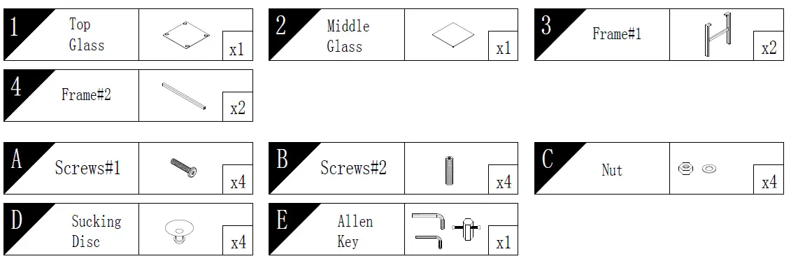 Tatahance-JST7700-17-72-in-Clear-Square-Top-Glass-End-Table-FIG-1
