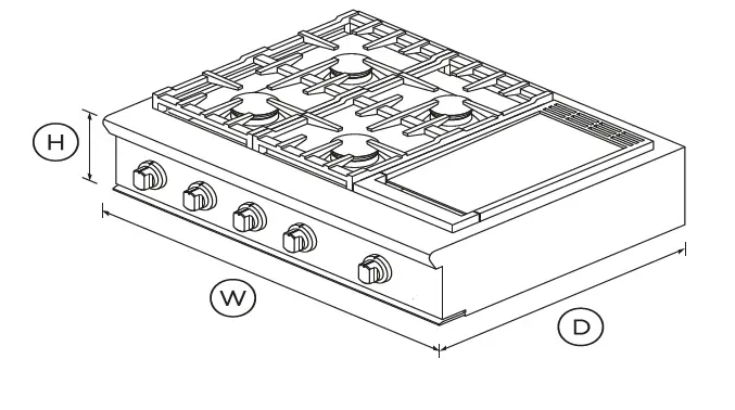 FISHER and PAYKEL CPV2-364GDL N Gas-Rangetop-36Inch-Griddle-LPG-fig- (1)