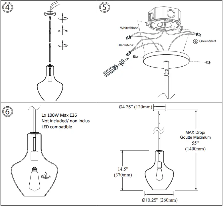 Dainolite-PTL-101P-Petalite-1-Light-10-inch-Matte-Black-3