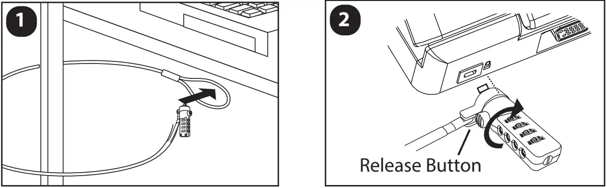 rocstor Y10C132 B1 Portable Security Cable with Combination Lock - fig