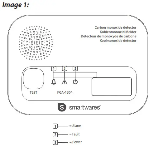 smartwares FGA 13041 Carbon Monoxide Alarm - overview 1