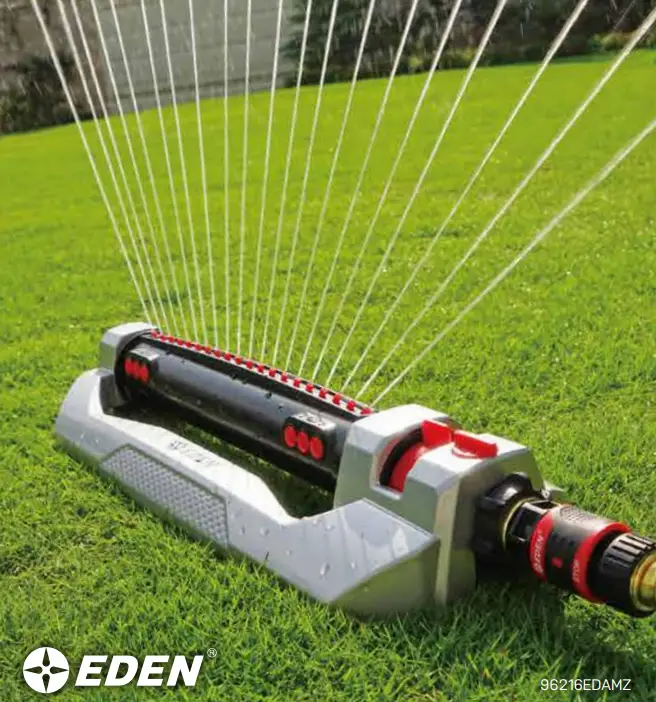EDEN 96216EDAMZ Metal 20 Nazzles Variable Width Oscillating Sprinkler - fig 1