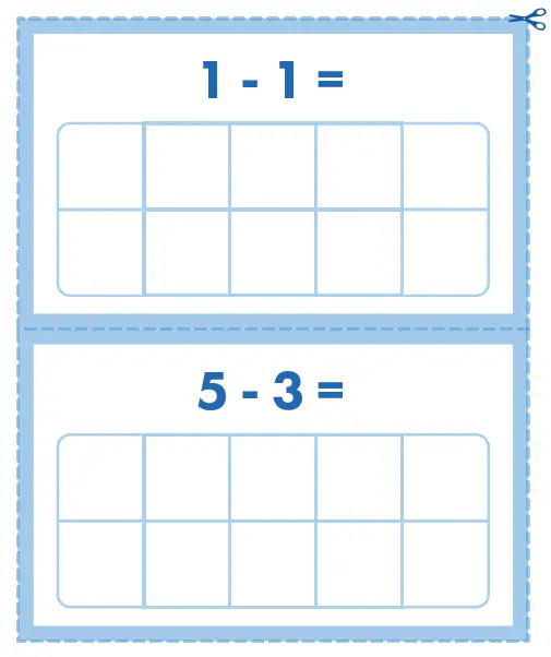 SPARK MORE PLAY Subtraction Ten Frame Cards 2