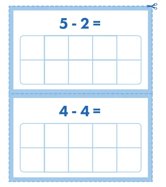 SPARK MORE PLAY Subtraction Ten Frame Cards 3