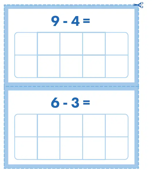 SPARK MORE PLAY Subtraction Ten Frame Cards 5
