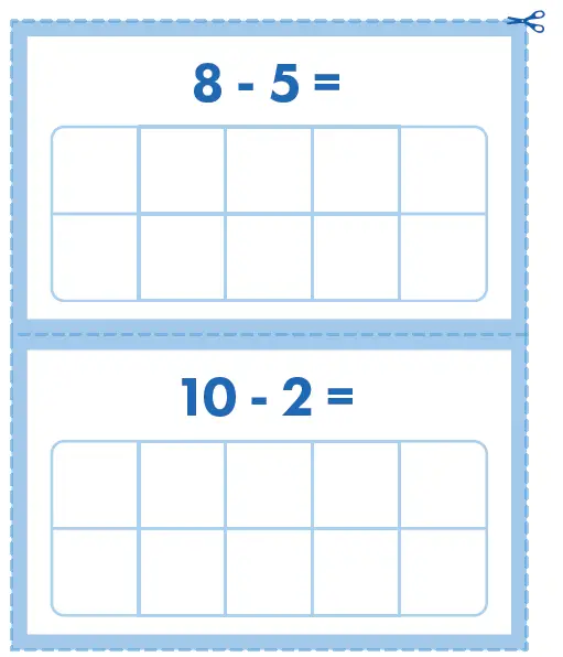 SPARK MORE PLAY Subtraction Ten Frame Cards 6