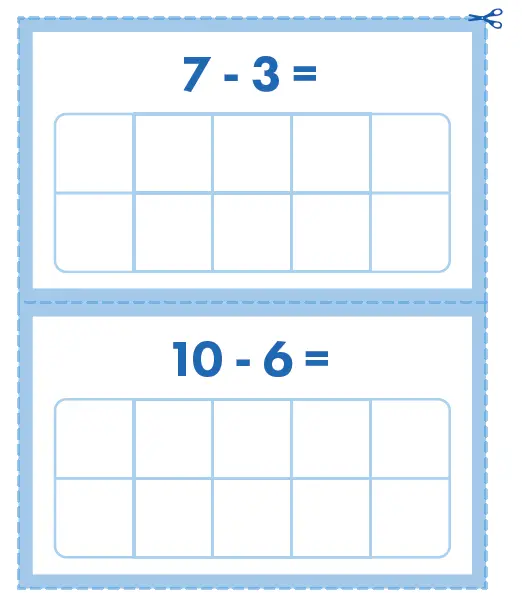 SPARK MORE PLAY Subtraction Ten Frame Cards 7