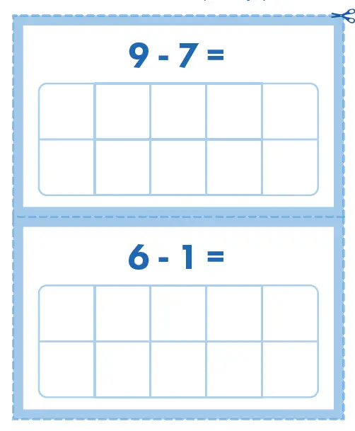SPARK MORE PLAY Subtraction Ten Frame Cards 8