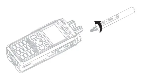 motorola MTP3250 Tetra Portable Radio - Attaching the Antenna
