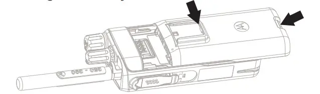 motorola MTP3250 Tetra Portable Radio - Installing the Battery