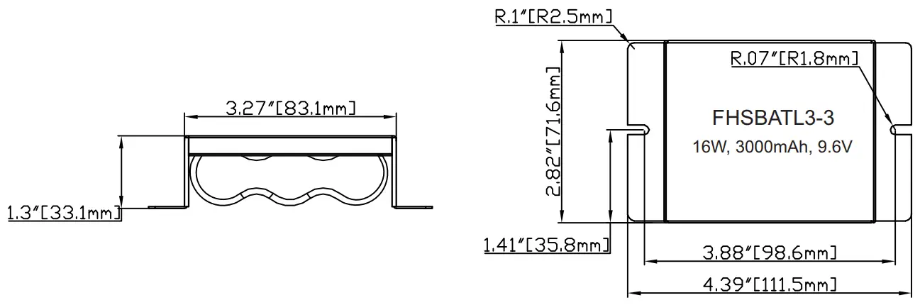 HOTSPOT FHS2 UNV 56S Emergency LED Driver - Battery Dimension10