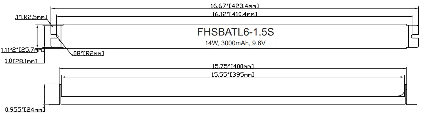 HOTSPOT FHS2 UNV 56S Emergency LED Driver - Battery Dimension6