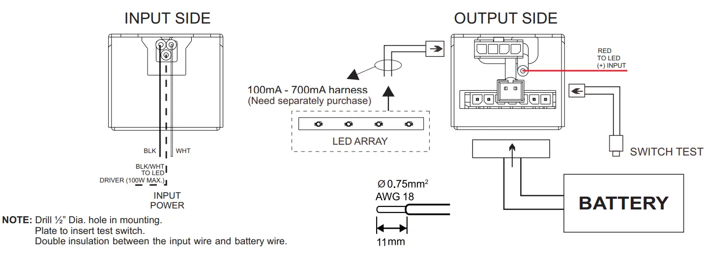 HOTSPOT FHS2 UNV 56S Emergency LED Driver - Diagrams