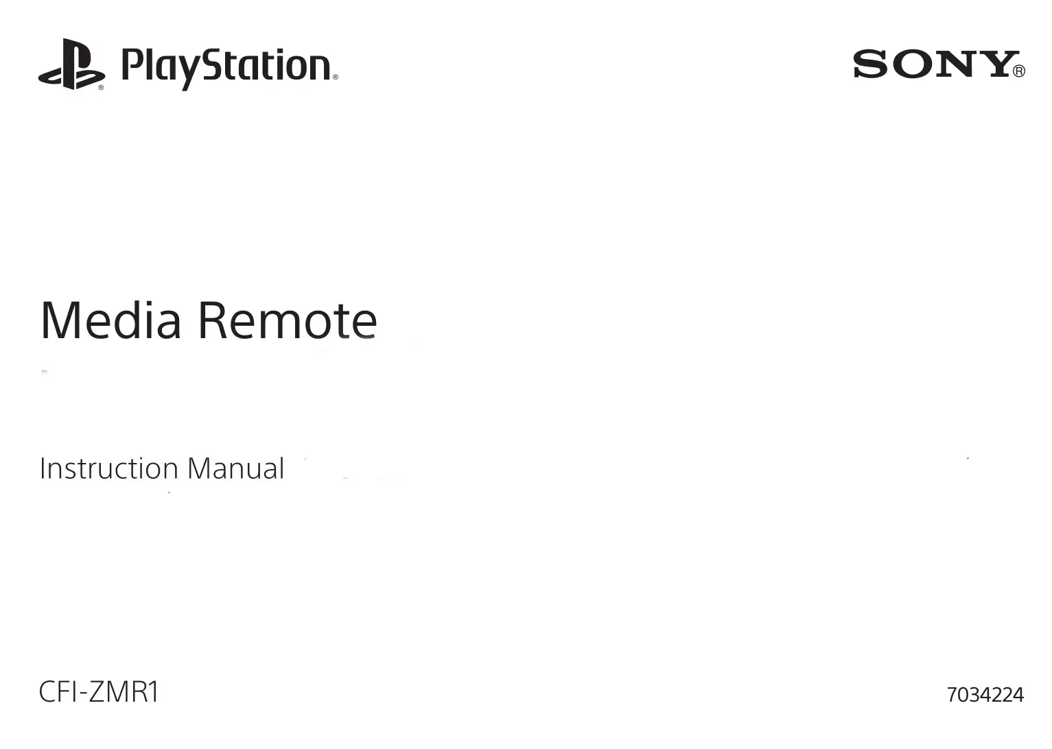 SONY CFI-ZMR1 Media Remote Instruction Manual