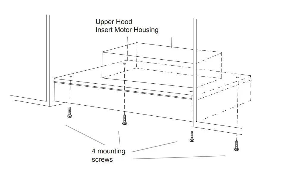 nstall range hood into hood cabine
