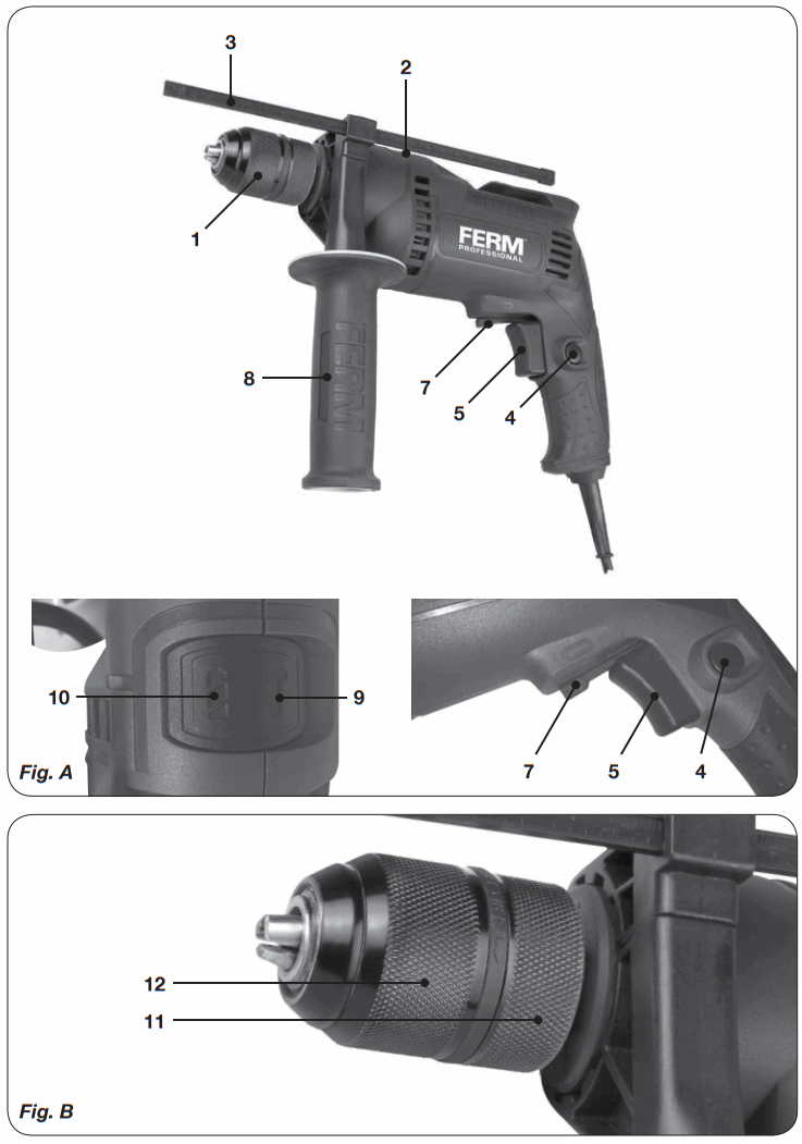 FERM PDM1049P K Impact Drill - fig