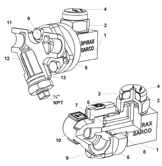 spirax sarco UTD52L Series Bar Stock Universal Thermodynamic Steam Trap - Materials