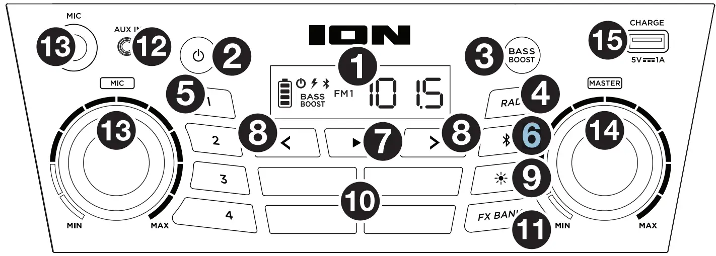 ION iPA101A Party Boom FX High-Power Bluetooth -FIG