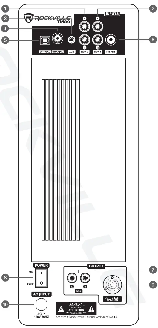 ROCKVILLE TM Series Home Theater System Tower Speaker - 3