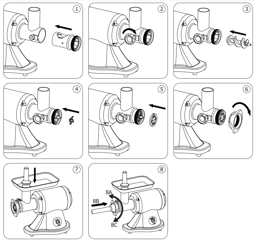 BUFFALO CD400 Meat Mincer -- Assembly