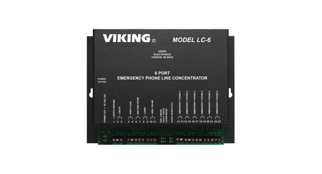 Viking 6 Port Line Concentrator For Emergency Phones Lc-6 User Guide