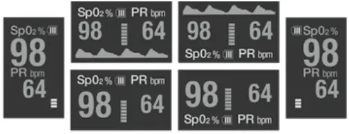 BRAUN Pulse Oximeter 1 - OLED display modes