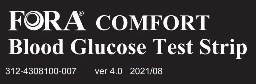 FORA Comfort G30 Blood Glucose Test Strip Instruction Manual