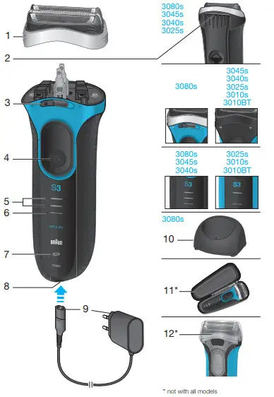 BRAUN Series 3 3040S Wet and Dry Men Shaver- 2