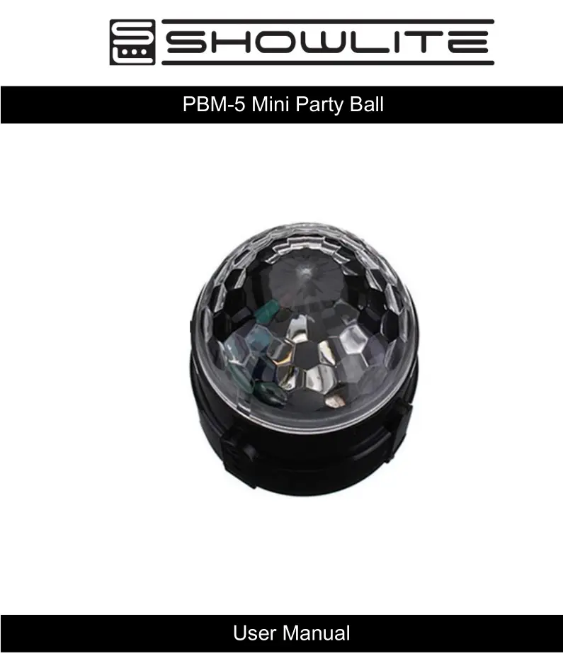 KIRSTEIN SHOWLITE PBM-5 Mini Party Ball User Manual
