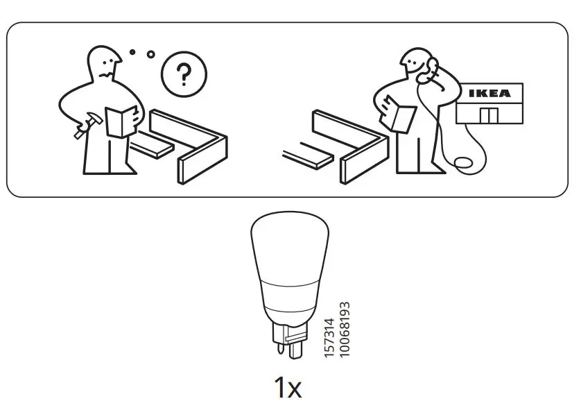 IKEA 304.408.37 SOLSKUR LED Table Lamp Instruction Manual - Need Help Contact Customer Care